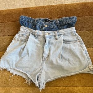 Demin shorts with double waist top